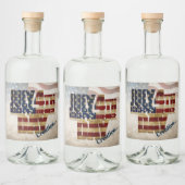 Grunge USA 4 juli Onafhankelijkheidsgrafisch Likeurfles Etiket (Flessen)