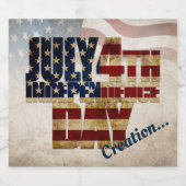 Grunge USA 4 juli Onafhankelijkheidsgrafisch Likeurfles Etiket (Enkel label)