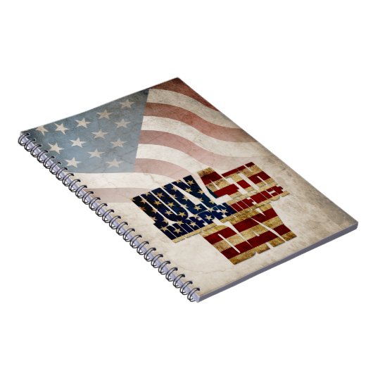 Grunge USA 4 juli Onafhankelijkheidsgrafisch Notitieboek (Rechterzijde)