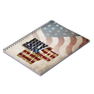 Grunge USA 4 juli Onafhankelijkheidsgrafisch Notitieboek