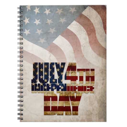 Grunge USA 4 juli Onafhankelijkheidsgrafisch Notitieboek (Voorkant)