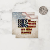 Grunge USA 4 juli Onafhankelijkheidsgrafisch Notitiekaartje (Voorkant / Achterkant in situ)