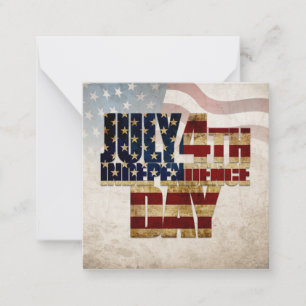 Grunge USA 4 juli Onafhankelijkheidsgrafisch Notitiekaartje