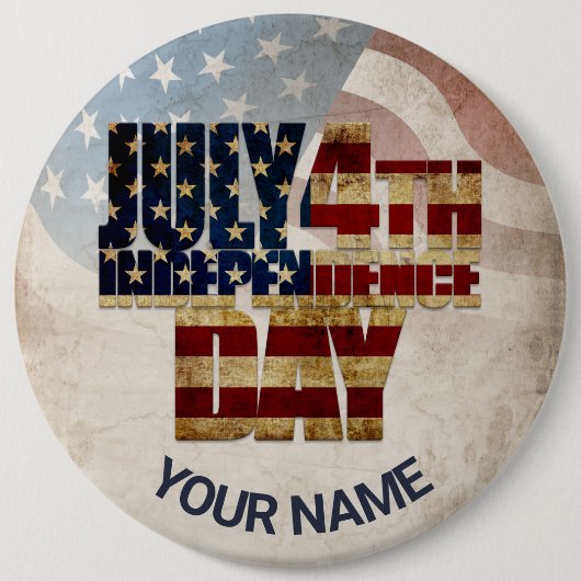 Grunge USA 4 juli Onafhankelijkheidsgrafisch Ronde Button 6,0 Cm (Voorkant)