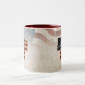 Grunge USA 4 juli Onafhankelijkheidsgrafisch Tweekleurige Koffiemok (Center)