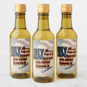 Grunge USA 4 juli Onafhankelijkheidsgrafisch Wijn Etiket (Flessen)