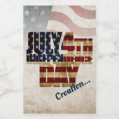 Grunge USA 4 juli Onafhankelijkheidsgrafisch Wijn Etiket (Enkel label)