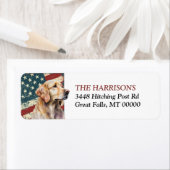 Grunge USA Flag Golden Retriever Retriever Retriev Etiket (Insitu)
