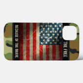 Grunge USA Flag op Camouflage 2 iPad Mini Case (Achterkant (horizontaal))