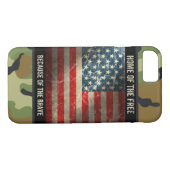 Grunge USA Flag op Camouflage 2 iPhone 7 Hoesje (Achterkant (Horizontaal))