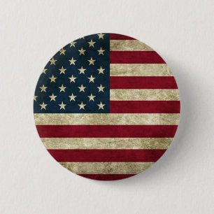 Grunge USA Flag Ronde Button 5,7 Cm