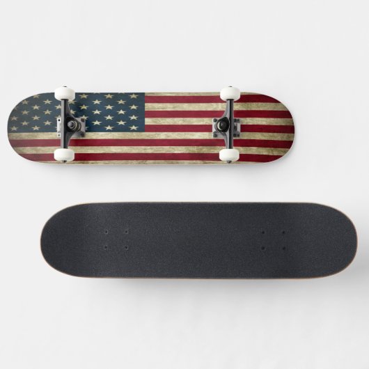Grunge USA flag skateboard dek (Horizontaal)
