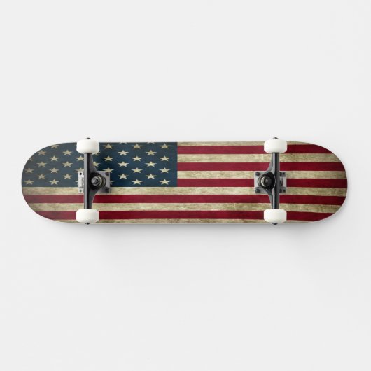 Grunge USA flag skateboard dek (Horizontaal)