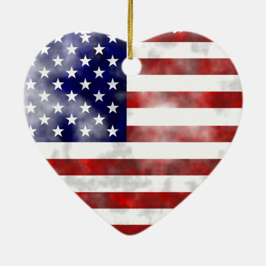 Grunge Usa Keramisch Ornament (Achterkant)