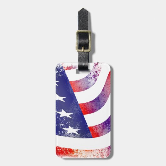 Grunge USA Stars and Stripes Bagagelabel (Voorkant verticaal)