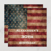  Grunge USA Stars & Stripes 30e verjaardag Kaart (Voorkant / Achterkant)