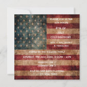  Grunge USA Stars & Stripes 4 juli Kaart (Achterkant)