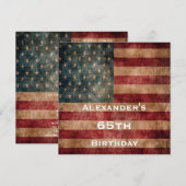  Grunge USA Stars & Stripes 65e verjaardag Kaart (Voorkant / Achterkant)