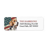 Grunge USA Vlag Beagle Hond Etiket (Voorkant)