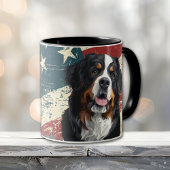 Grunge USA Vlag Berner Sennenhond Mok