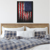 Grunge USA-vlag Canvas Afdruk (Insitu (Slaapkamer))