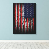 Grunge USA-vlag Canvas Afdruk (Insitu (Houten vloer))