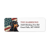 Grunge USA Vlag Dachshond Hond Etiket (Voorkant)
