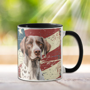 Grunge USA Vlag Duitse Kortharige Pointer Dog Mok