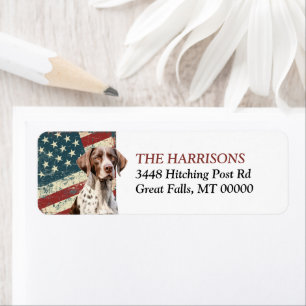 Grunge USA Vlag Duitse Staande Hond Hound Etiket