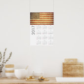 Grunge USA Vlag Kalender 2017 Poster (Keuken)