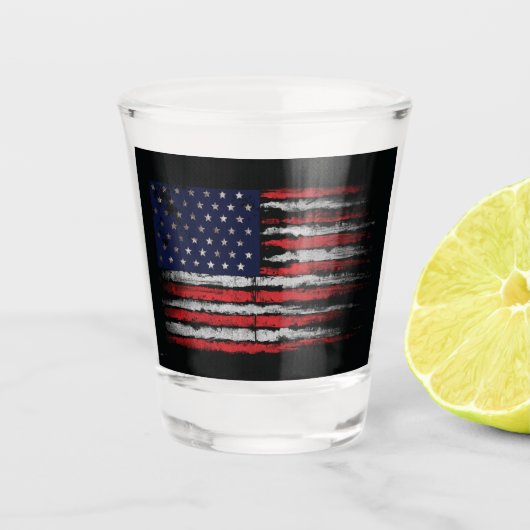 Grunge USA-vlag Shot Glas (Voorkant)