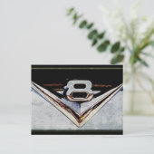 Grunge V8 Big Block Embleem Briefkaart (Staand voorkant)