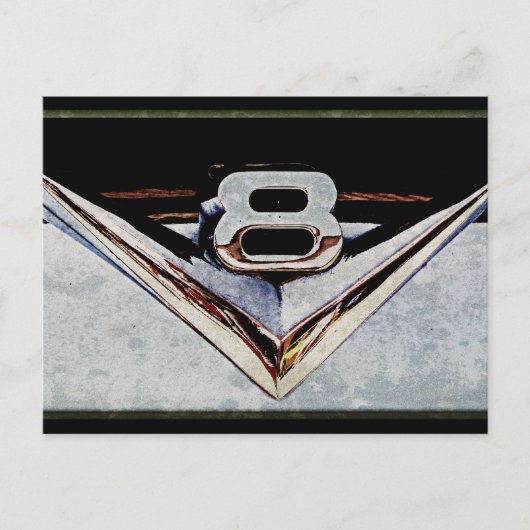Grunge V8 Big Block Embleem Briefkaart (Voorkant)