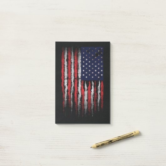 Grunge V.S.A. vlag Post-it® Notes (Op bureau)
