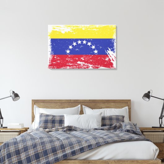 Grunge Venezolaanse vlag Canvas Afdruk (Insitu (Slaapkamer))