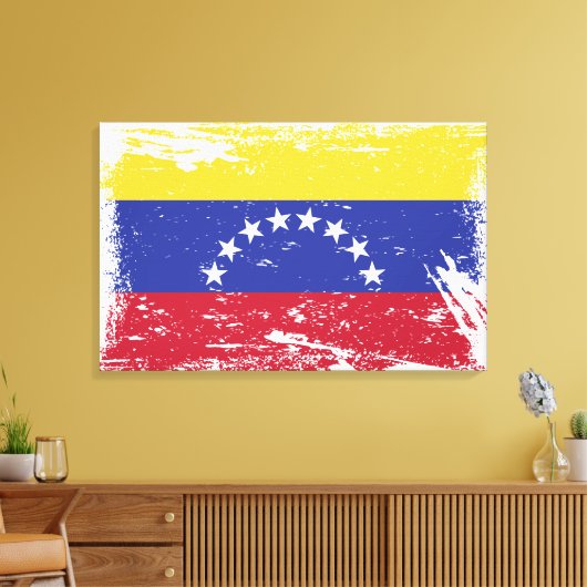 Grunge Venezolaanse vlag Canvas Afdruk (Insitu (Woonkamer))