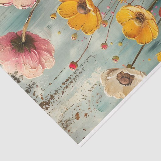 GRUNGE VERDRIETIG BLOEMONTKOPPELING TISSUEPAPIER (Detail)