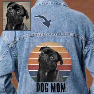 Grunge Verdrietig Pet Foto Hond Mam Denim Jacket