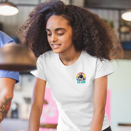 Grunge  Verdrietig Pug Foto Hond Mam T-shirt