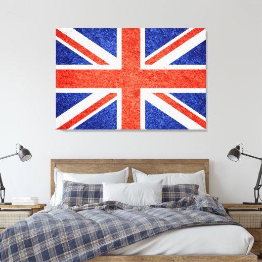 Grunge Verenigd Koninkrijk vlag 2 Canvas Afdruk (Insitu (Slaapkamer))