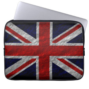 Grunge Verenigd Koninkrijk vlag 2 Laptop Sleeve