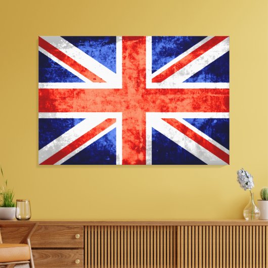 Grunge Verenigd Koninkrijk Vlag 3 Canvas Afdruk (Insitu (Woonkamer))