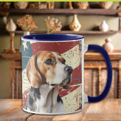 Grunge Verenigde Staten Vlag Beagle Hound Dog Mok