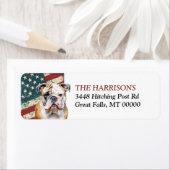 Grunge Verenigde Staten Vlag Bulldog Etiket (Insitu)