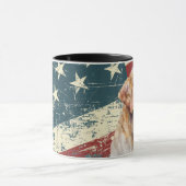 Grunge Verenigde Staten Vlag Golden Retriever Dog Mok (Midden)