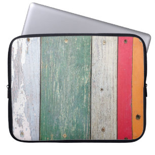 Grunge verf op hout laptop sleeve