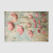 GRUNGE VERFROMMELD BLOEMEN DECOUPAGE TISSUEPAPIER (Voorkant)