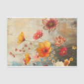 GRUNGE VERFROMMELD FLORAL DECOUPAGE TISSUEPAPIER (Voorkant)