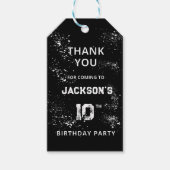 Grunge verfspetters Zwart & Wit Dank je wel Cadeaulabel (Voorkant)