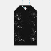 Grunge verfspetters Zwart & Wit Dank je wel Cadeaulabel (Achterkant)
